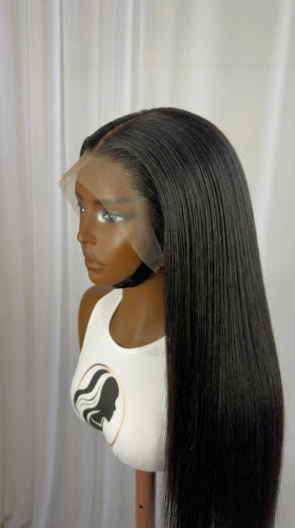The Matriarch  | 26” Yaki Straight Human Hair Blend Wig