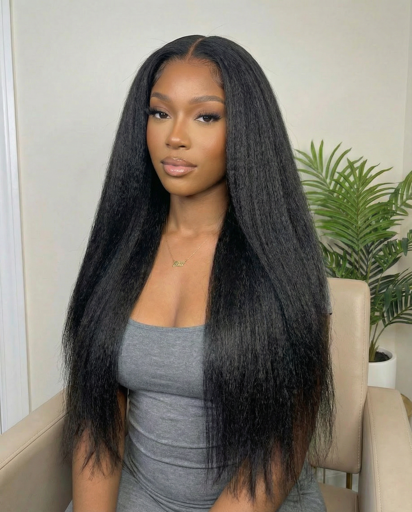 The Matriarch  | 26” Yaki Straight Human Hair Blend Wig