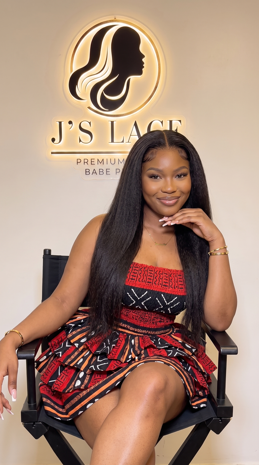 The Matriarch  | 26” Yaki Straight Human Hair Blend Wig